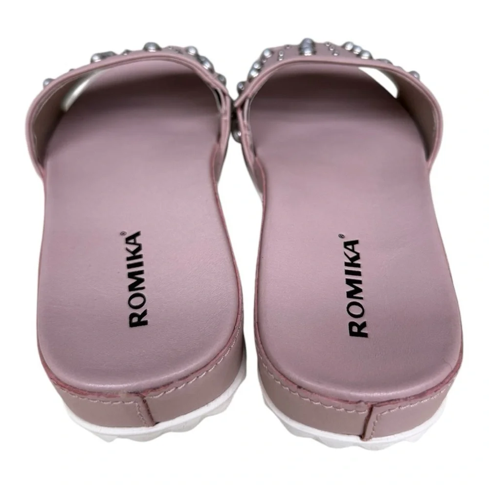 Romika Josef Seibel Florenz Studded Sandals Pink Pearl Slide EU 37/ 6.5-7.0 - Picture 9 of 12